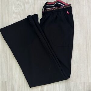 HeartSoul Black Scrub Pants with Pink Trim
